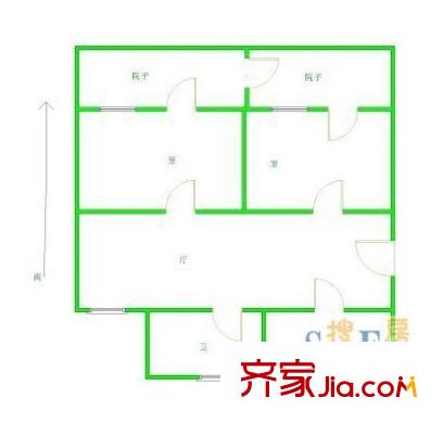 富康樓戶型圖戶型 2室2廳2衛(wèi)1廚