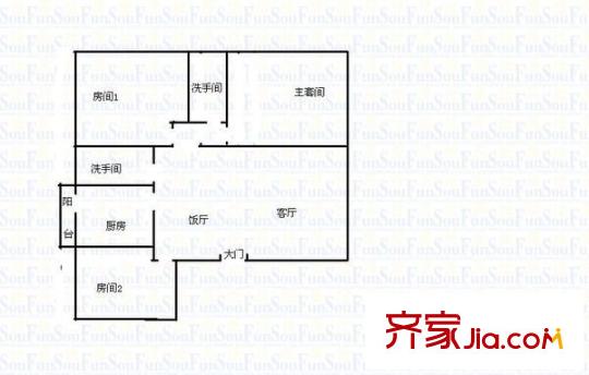 銀興樓 3室 戶型圖