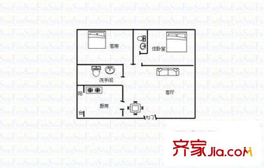 銀興樓 2室 戶型圖