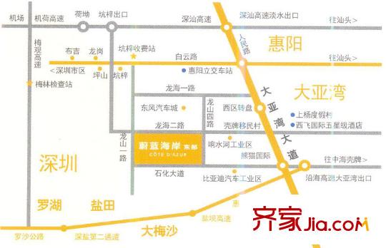 卓越東部蔚藍(lán)海岸區(qū)位圖