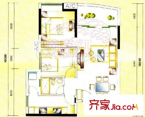 華景新城  3室 戶型圖