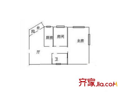 虎門梁屋村私宅戶型圖私宅 2室 戶型圖 2室1廳1衛(wèi)1廚