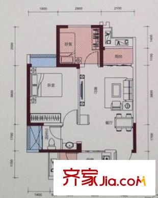 保利?陽(yáng)光城一期3棟04/05戶型 2室2廳1衛(wèi)1廚