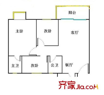 東城教師樓 3室 戶型圖