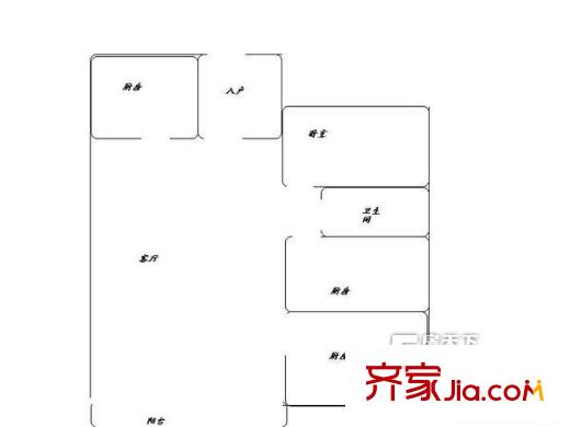 6號公寓3室戶型圖
