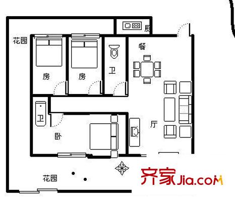 永華新村 3室 戶型圖