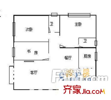 化肥廠宿舍  3室 戶型圖