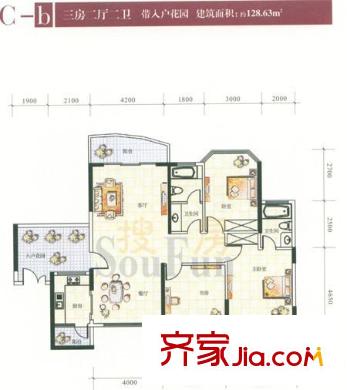 美地芳鄰 3室 戶型圖