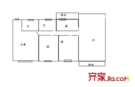 虎門新苑東區(qū) 3室 戶型圖
