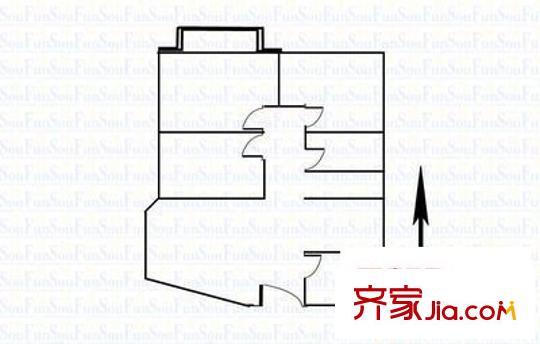 虎門建行宿舍 3室 戶型圖