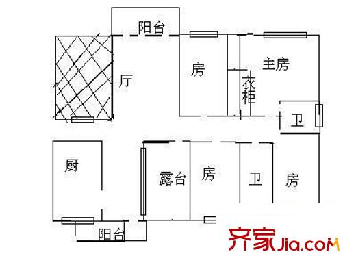 虎門新苑東區(qū) 3室 戶型圖