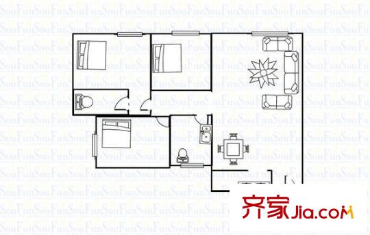 虎門新苑東區(qū) 3室 戶型圖
