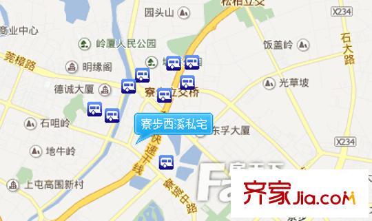 寮步西溪私宅交通圖 