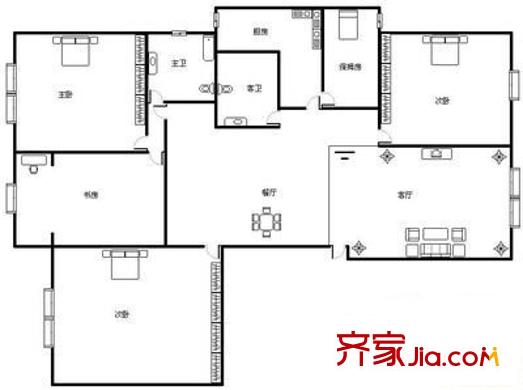 金牛大廈 5室 戶型圖