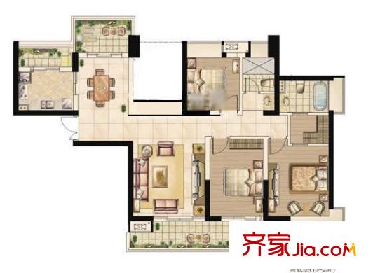 金福商廈 戶型3室