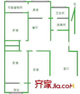 自來水宿舍  3室  戶型圖