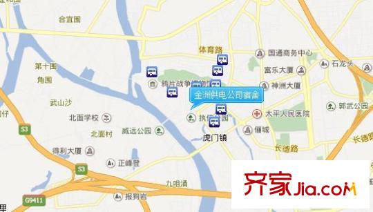 金洲供電公司宿舍交通圖 