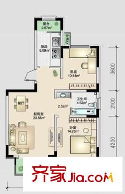 金豐花園(萬江)戶型圖萬江金豐花園 2室 戶型圖 2室2廳1衛(wèi)1廚