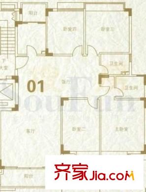 金豐花園(萬江)戶型圖萬江金豐花園 4室 戶型圖 4室2廳2衛(wèi)1廚