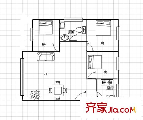 金豐花園(萬江)戶型圖萬江金豐花園 3室1廳 3室1廳1衛(wèi)1廚