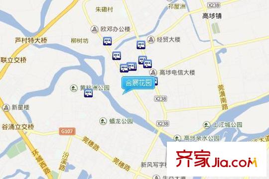 合展花園交通圖  