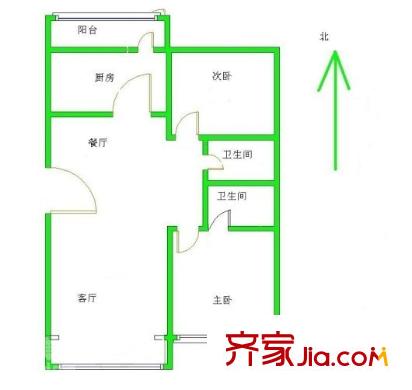 寶馬花園 2室 戶型圖
