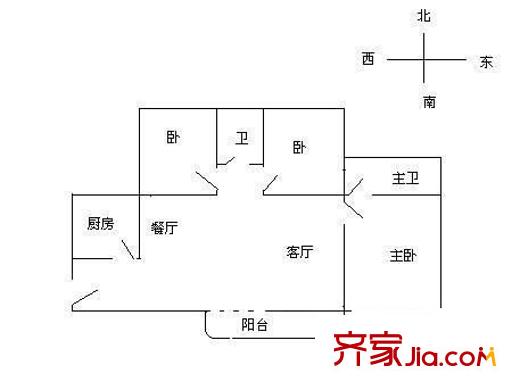 紫荊花園四期 3室 戶型圖