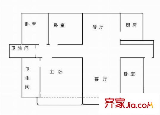 紫荊花園四期 4室 戶型圖