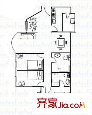 紫荊花園六期 4室 戶型圖
