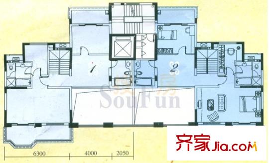 紫荊花園六期 2室 戶(hù)型圖