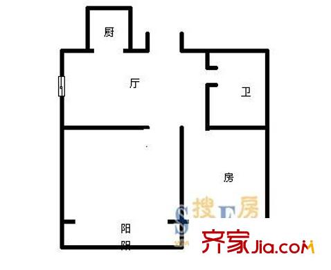 紅棉路小區(qū)  1室 戶型圖