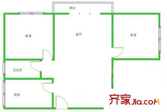 皇城廣場戶型圖戶型3 3室2廳2衛(wèi)1廚