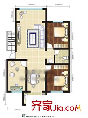 安靖鄉(xiāng)住宅戶型圖安靖鄉(xiāng) 2室2廳1衛(wèi) 2室2廳1衛(wèi)1廚