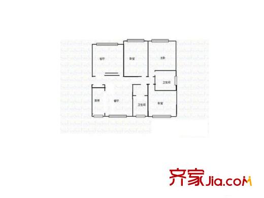 自來水宿舍 3室 戶型圖