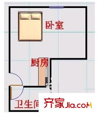 皇城廣場戶型圖戶型2 1室1廳1衛(wèi)1廚