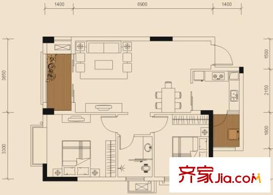 葛蘭溪谷  2室 戶型圖