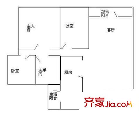 泰盛花園 3室 戶型圖
