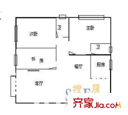 大王村公寓戶型圖戶型圖33 3室2廳2衛(wèi)1廚