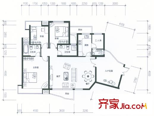 盛世8號(hào)戶型圖一單元/二單元01、02戶型 3室2廳3衛(wèi)