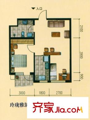 雙月灣檀悅豪生度假酒店戶型圖雙月灣溫德姆豪生渡假酒店 2室 戶型圖 2室1廳1衛(wèi)1廚
