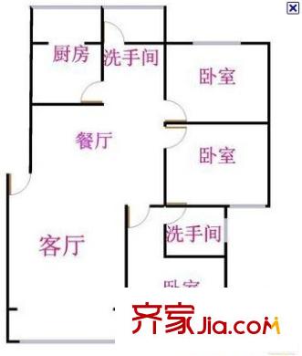 富華小區(qū) 3室 戶型圖