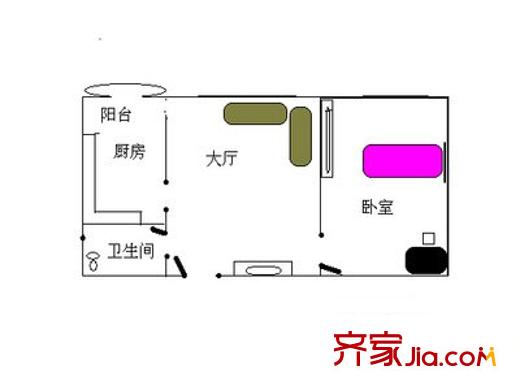 富洋樓 1室 戶型圖