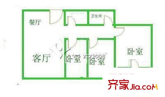 東汽宿舍 3室 戶型圖
