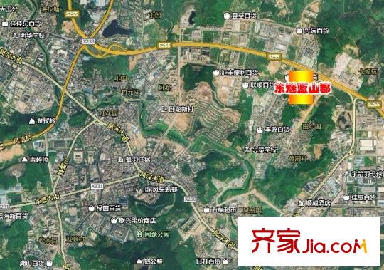 東魅藍(lán)山郡交通圖區(qū)位示意圖