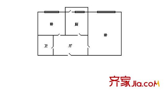 石龍東興街小區(qū)戶型圖東興街(石龍)  2室 戶型圖 2室2廳1衛(wèi)1廚