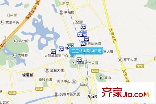 三正休閑購物廣場交通圖 