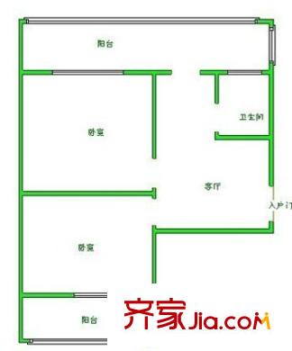 保障局宿舍戶型圖戶型4 2室2廳2衛(wèi)1廚