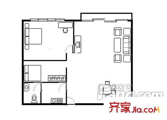 春風(fēng)名苑 2室　戶型圖