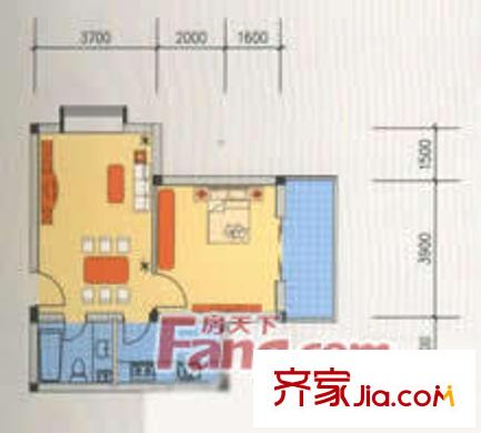 舊商業(yè)城 戶型圖1室1廳
