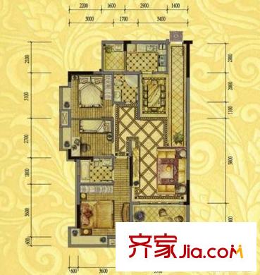 大悅城花園 3室 戶型圖